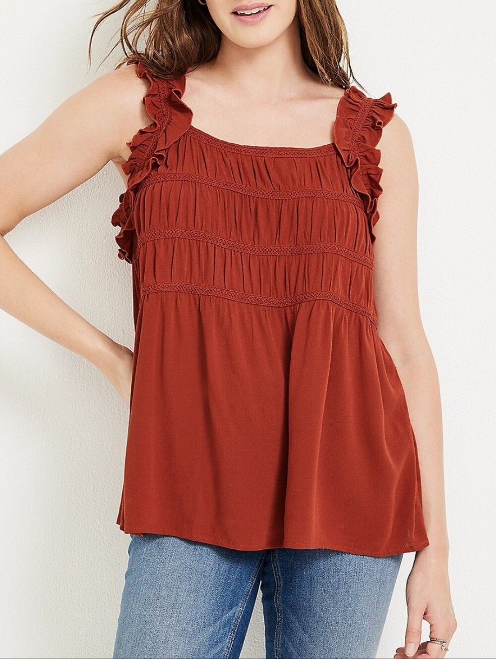 Maurices Ruffled Flowy Tank Size 2X